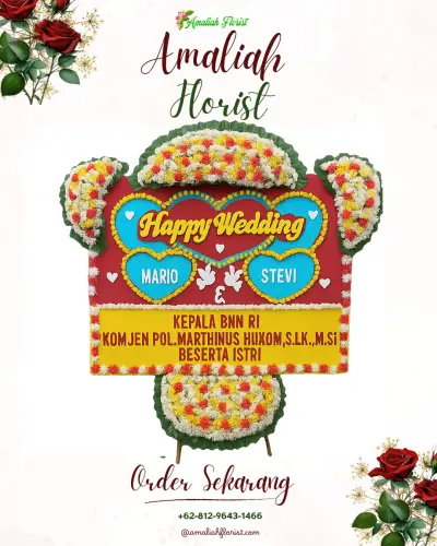 Karangan Papan Bunga Pernikahan di Kopyah
